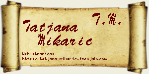 Tatjana Mikarić vizit kartica